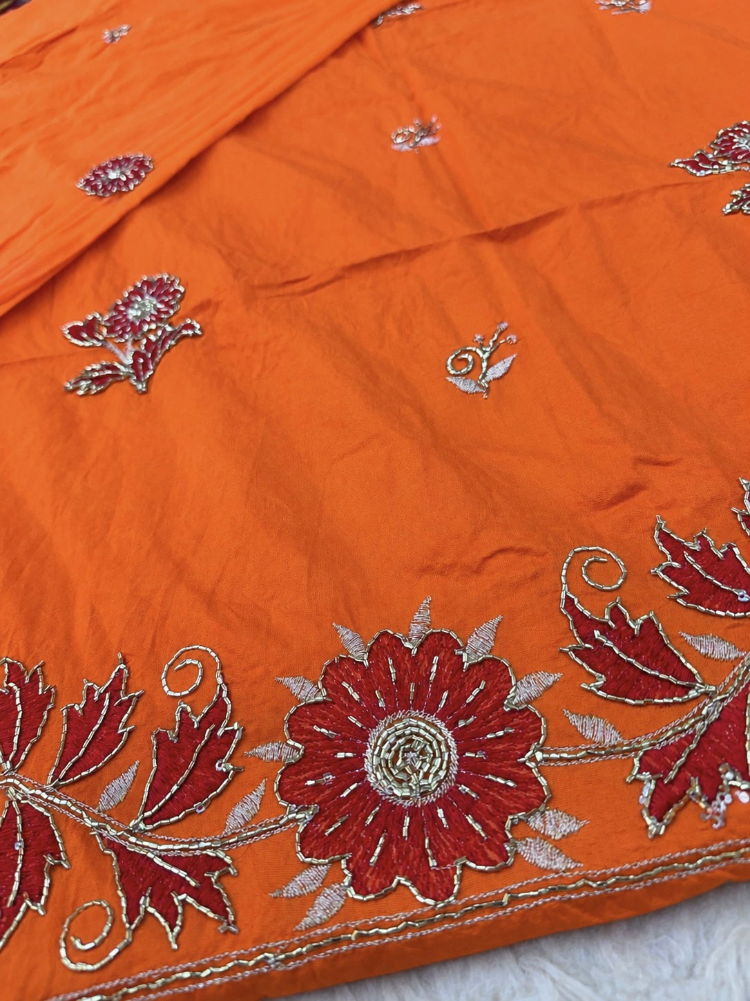Orange cotton hamrahi poshak