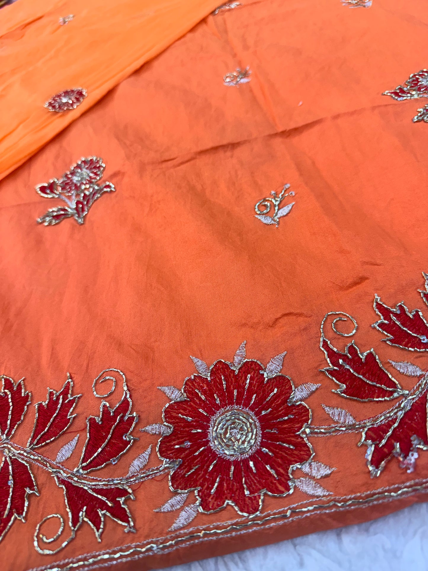 Peachy Orange Cotton hamrahi poshak