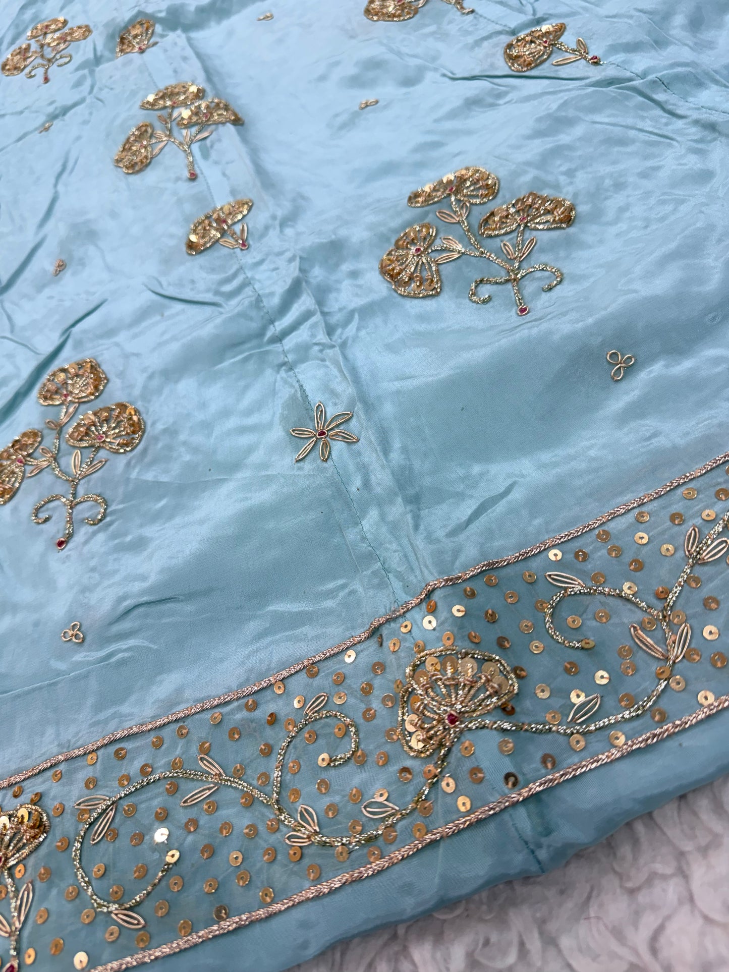 Muted Blue natural zardozi poshak