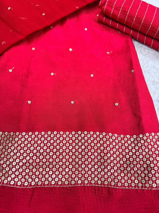 Karwa chauth special red pure odhni rajputi poshak