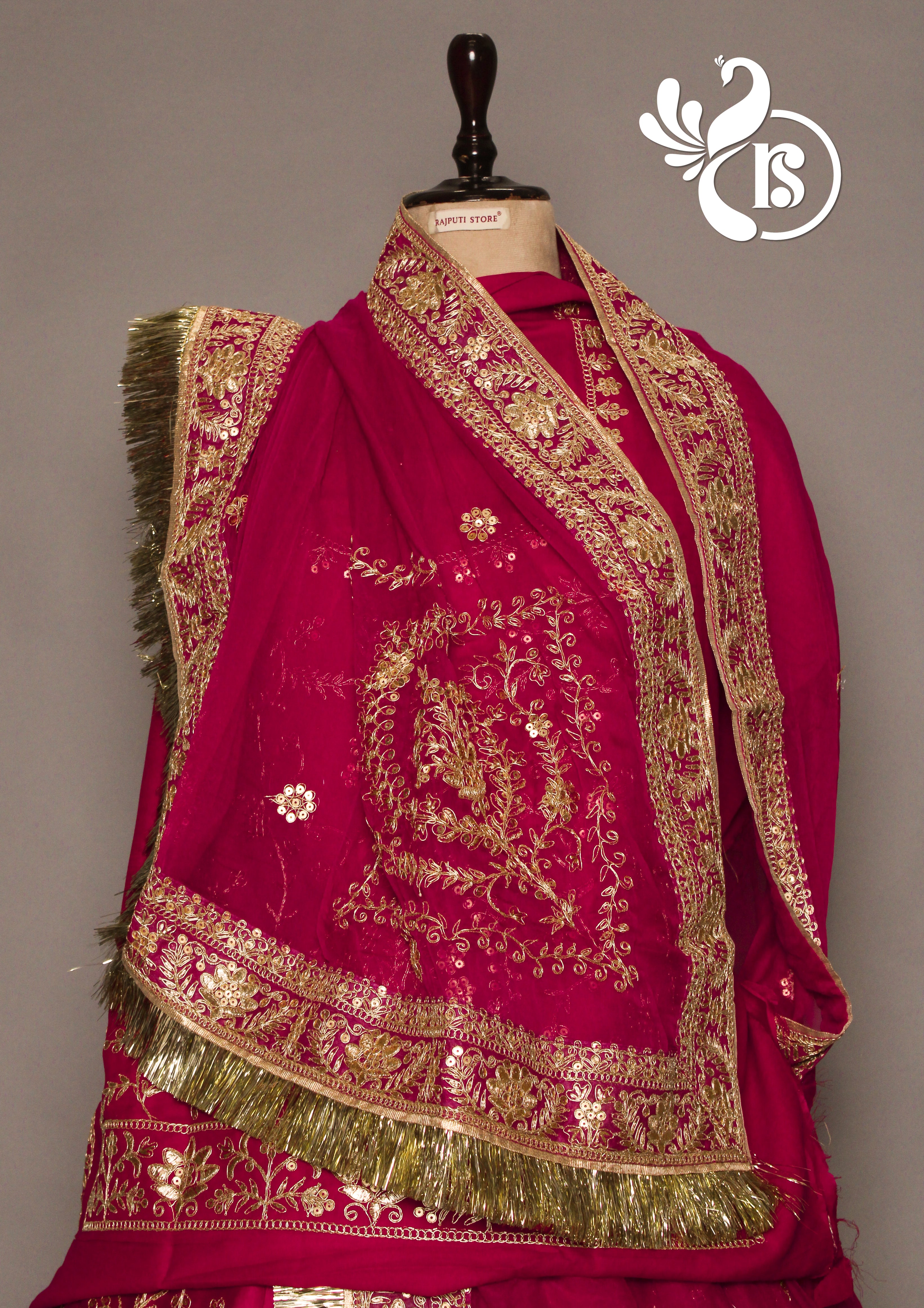 Bembar satin with humrahi pure odhni