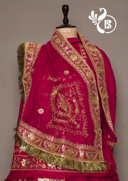 Bembar satin with humrahi pure odhni