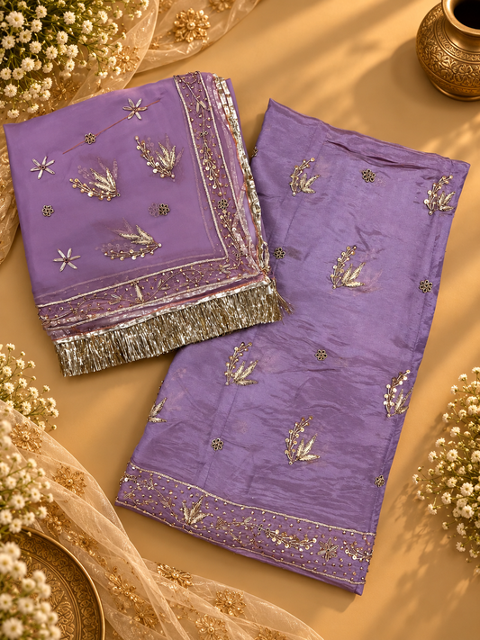 Lavender zardozi poshak