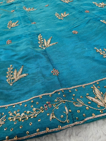 Peacock Blue zardozi poshak