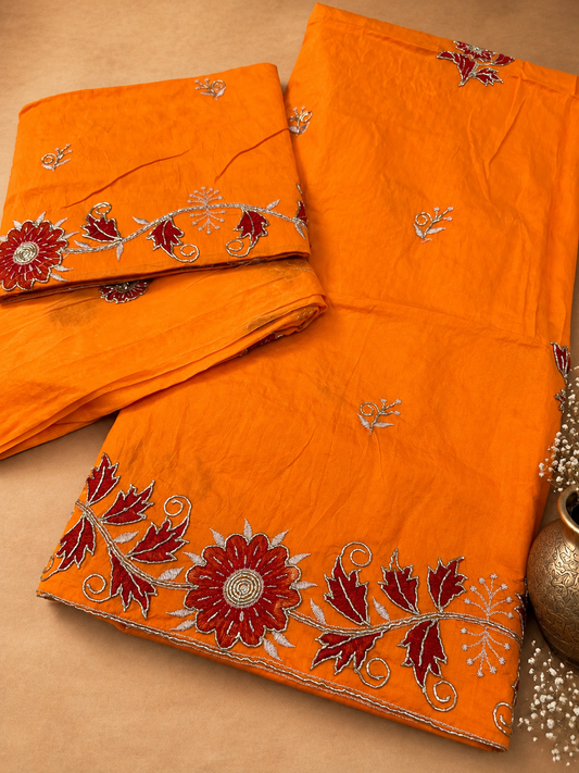 Orange cotton hamrahi poshak