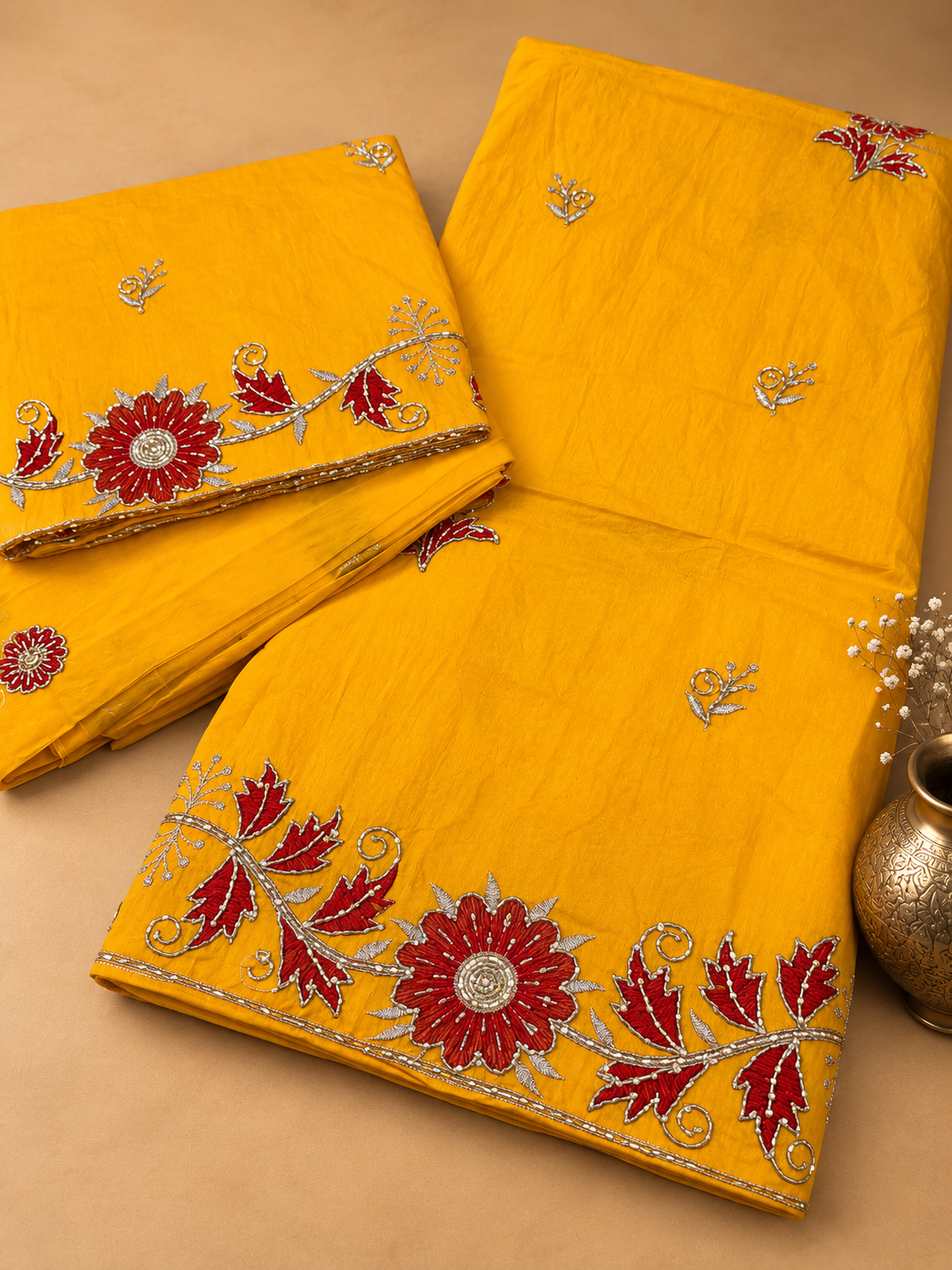 Yellow cotton hamrahi poshak