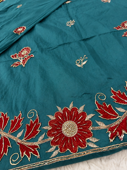 Deep Teal Cotton hamrahi poshak