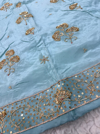 Muted Blue natural zardozi poshak